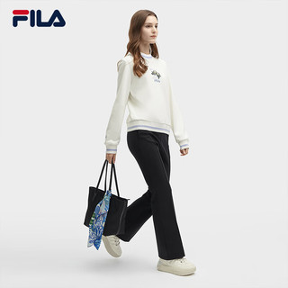 FILA×V&A联名系列斐乐女子针织套头衫2024春季时尚宽松卫衣 云菇白-WT 165/84A/M