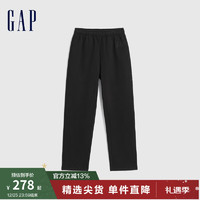 Gap男装冬季2023LOGO宽松碳素软磨抓绒保暖休闲裤841209 黑色 185/92A(XXL) 亚洲尺码