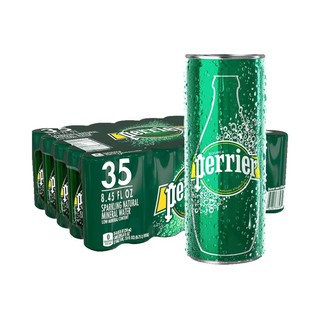 perrier 巴黎水 法国进口原味矿泉水气泡饮用水 250ML*35罐