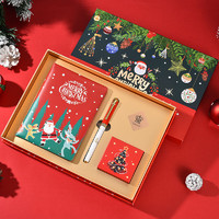 DUKE公爵圣诞系列钢笔墨水礼盒套装气氛时尚设计送小孩送朋友佳品流畅书写圣诞老人挂件套装三 【】圣诞笔记本套装（红笔帽）