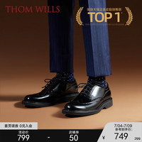 ThomWills男士皮鞋商务正装圆头德比鞋手工真皮英伦结婚软底男鞋