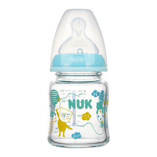 NUK 宽口径感温玻璃奶瓶新生儿奶瓶0-6个月硅胶奶嘴120ML