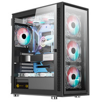 长城(Great Wall)魔镜1黑色电竞海景房机箱(ATX主板/双面玻璃/8风扇位/顶部240水冷位/防尘网/4070显卡)