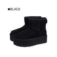 UGG 日本直邮UGG 皮靴迷你女士 WCLASSIC MINI PLATFORM 黑棕 1134991