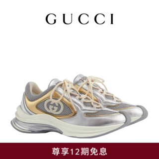 GUCCI古驰Gucci Run系列女士运动鞋 银色 39IT