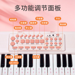乐乐鱼儿童电子琴初学男女孩家用带话筒可弹奏37键宝宝钢琴玩具
