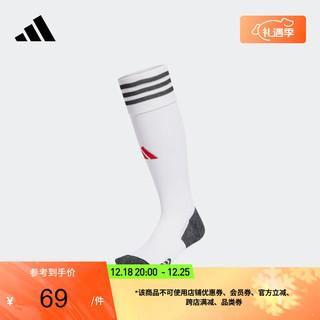 adidas阿迪达斯男大童儿童舒适足球运动袜子IW1694 白/黑色/红 XS