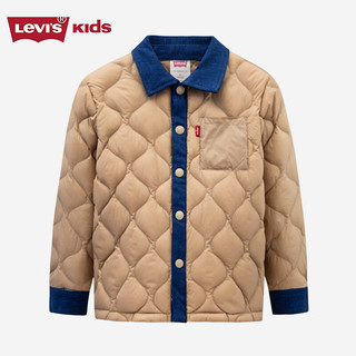 Levi's李维斯童装男童短款羽绒服儿童翻领外套 棕褐色 110/52