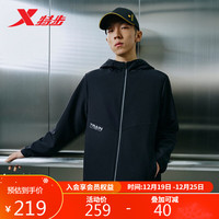 XTEP 特步 外套男夹克风衣宽松百搭876129140039 正黑色 S