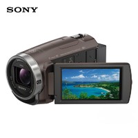 SONY 索尼 HDR-CX680 高清数码摄像机 5轴防抖 30倍光学变焦 棕色(含256G卡+备电+单肩包+三脚架+读卡器)