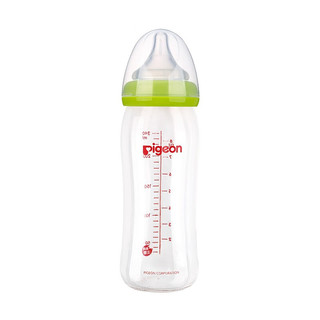 Pigeon 贝亲 婴儿奶瓶宽口径奶瓶新生宝宝奶瓶240ml 二代玻璃绿色240ml带M奶嘴