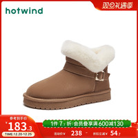 热风冬季女士时尚长毛绒保暖雪地靴套脚舒适短筒靴子女