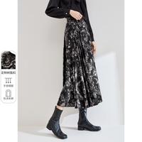 SENTUBILA 尚都比拉 冬时尚压褶高腰显瘦中长款马面裙