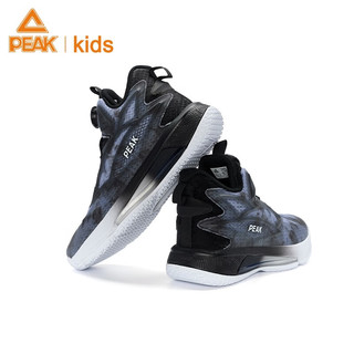 匹克童鞋态极篮球鞋款儿童篮球鞋旋转按钮实战球鞋荧光运动鞋 黑色 31