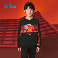 361°新年儿童卫衣男童(3-14岁)加厚保暖国潮套头卫衣 黑150