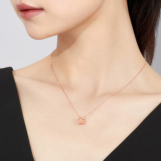 六福珠宝DearQ魔方18K金钻石项链套链定价FIAF608 40cm-总重1.51克