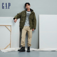 Gap 盖璞 LOGO防风雨长款连帽外套811133