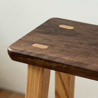 MUMO木墨 高矮吧台凳矮凳长凳红橡木黑胡桃木实木凳 实木条凳