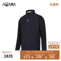 HONMA 【专业高尔夫】高尔夫服饰男士羽绒服拼接保暖运动 黑色 L