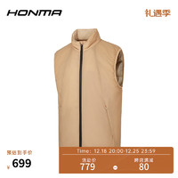 HONMA 【都市机能】高尔夫服饰男士棉马夹拼接立领背心 沙色 L