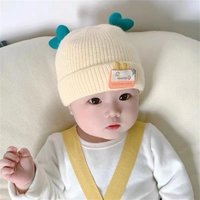 没玩没了 冬季可爱新生婴幼儿宝宝毛线帽秋季出行保暖防风防寒