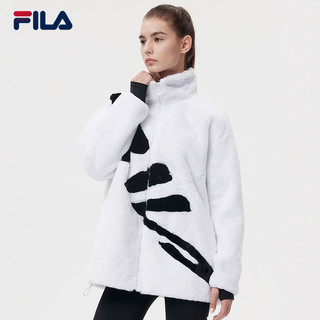 FILA ATHLETICS斐乐女装针织外套冬季时尚休闲针织上衣仿羊羔绒 玉石白-WT 165/84A/M