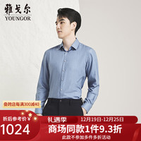 雅戈尔衬衫男士冬青年男长袖衬衫 灰蓝 38