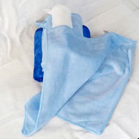 依明洁 超细纤维方巾 小毛巾 柔软吸水抹手巾 擦车巾浅蓝20条装