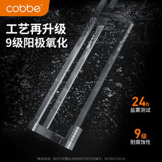 卡贝（cobbe）太空铝毛巾架双杆枪灰带钩浴室毛巾杆阳极氧化卫生间置物架子 白色双杆带钩款-80cm