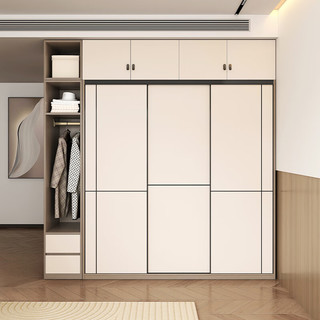木月推拉门衣柜现代简约北欧柜子ENF级衣橱卧室衣柜 2.2米高 1.6米衣柜