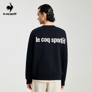 乐卡克（Le coq sportif）法国公鸡男女款冬加绒圆领卫衣卫衣套头衫CB-1547234 黑色/BLK 2XL