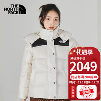 The North Face北面羽绒服女款秋冬户外登山服防风保暖700蓬鹅绒填充面包服 Q4C/米白色 S