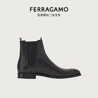 菲拉格慕（Ferragamo）【品牌授权门店发货】男士黑色切尔西短靴  0762476_3E _ 65