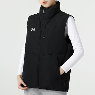 安德玛（UNDERARMOUR） 羽绒服冬男女户外休闲保暖羽绒马甲羽绒背心 黑色【白鸭绒】绒子含量：90% S【165】男女同款/拉链口袋