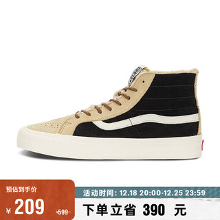 VANS范斯 SK8-Hi 38 Decon VR3 SF帅气拼色山系工装板鞋 黑色/卡其色 43