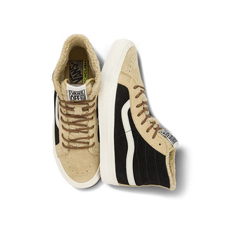 VANS范斯 SK8-Hi 38 Decon VR3 SF帅气拼色山系工装板鞋 黑色/卡其色 43