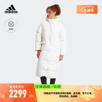 adidas阿迪达斯轻运动女装冬季530蓬保暖长款连帽户外羽绒服 白 AXXL