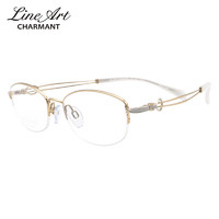 夏蒙眼镜框女款半框线钛远近视眼镜架XL2933 GW 52mm