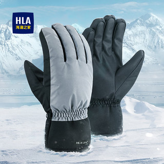 HLA 海澜之家 手套冬季加绒加厚防寒保暖骑行运动滑雪手套 简约款