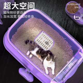 HELLOJOY 猫砂盆全封闭式猫便盆大号防外溅猫沙盆猫厕所 灰色