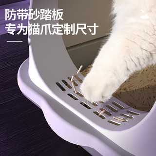 HELLOJOY 猫砂盆全封闭式猫便盆大号防外溅猫沙盆猫厕所 灰色