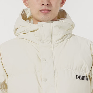 彪马（Puma）服男装 23冬户外防风运动服休闲夹克保暖加厚棉羽外套 534934-73/按扣设计-白色 S