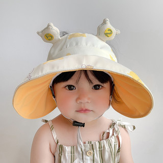 婴儿防晒帽子夏季可爱纯棉宝宝空顶太阳帽薄款男童女孩大檐遮阳帽