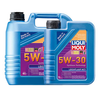 PLUS会员：LIQUI MOLY 力魔 德国原装进口 雷神HC7机油 5W-30 SN/CF级 汽车用品  (4L+1L)装