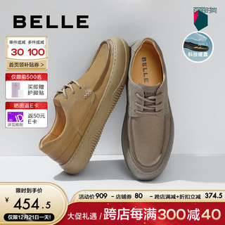 BeLLE 百丽 潮搭休闲皮鞋男士2024春季厚底舒适户外工装鞋A1383AM4 灰色 40