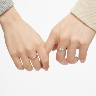KADER 卡蒂罗 爱意交织情侣对戒S925银戒指一对设计款圣诞礼物礼盒送女友