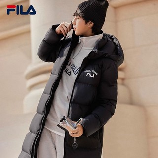 FILA 斐乐款羽绒服2023冬新长款保暖外套加厚派克服男女