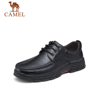 CAMEL 骆驼 耐磨软底办公商务休闲爸爸男士皮鞋 GE12235363 黑色 42