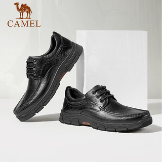 CAMEL 骆驼 耐磨软底办公商务休闲爸爸男士皮鞋 GE12235363 黑色 42