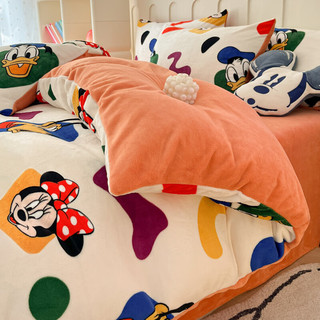Disney 迪士尼 牛奶绒床上四件套